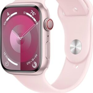 UNLOCKED Apple Watch Series 9 [GPS + Cellular, 45mm] - Pink Aluminum Case w/Pink